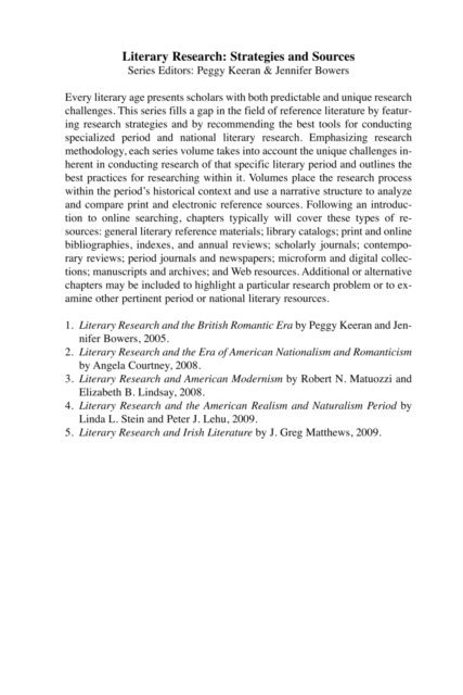 Greg J. Matthews - Literary Research and Irish Literature, E-bok