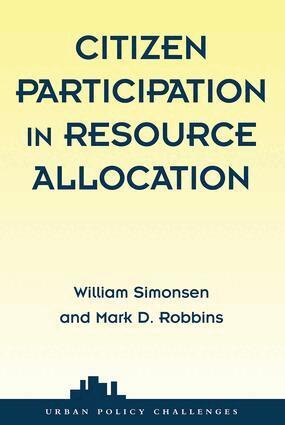 William Simonsen, Mark Robbins - Citizen Participation In Resource Allocation, Häftad. Tillgänglighet: Lägg i varukorg