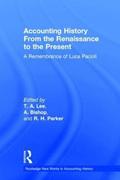 Accounting History from the Renaissance to the Present