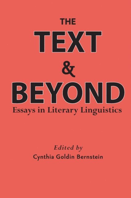 Cynthia Bernstein - Text and Beyond, E-bok
