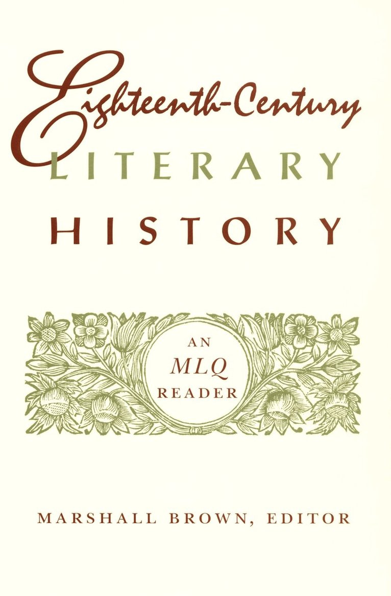 Marshall Brown - Eighteenth-Century Literary History, Inbunden. Tillgänglighet: Tillfälligt slut