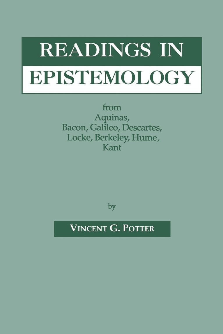 Vincent G. Potter - Readings in Epistemology, Häftad