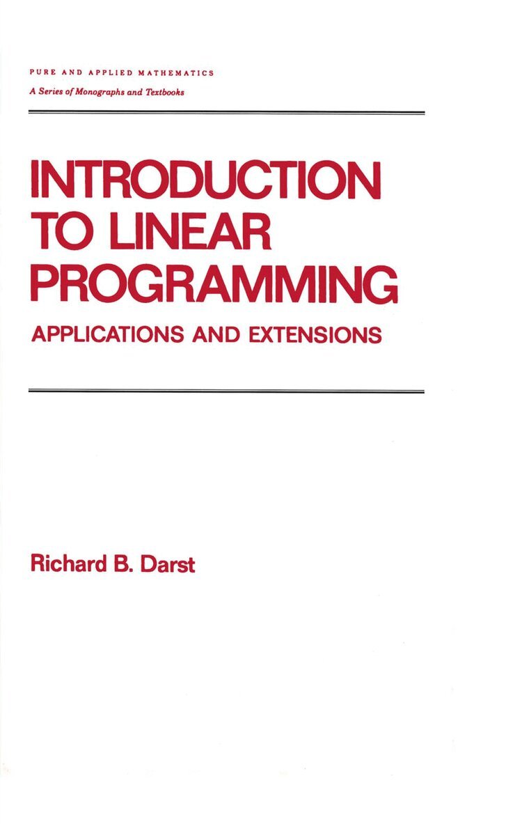 Richard Darst - Introduction to Linear Programming, Inbunden. Tillgänglighet: Lägg i varukorg
