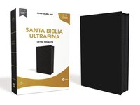 Rvr60, Santa Biblia, Ultrafina, Letra Gigante, Piel Fabricada, Negro, Con Cierre, Palabras de Jesús En Rojo, Comfort Print