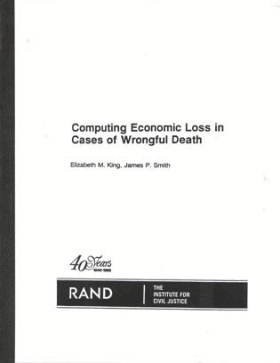 E. King - Computing Economic Loss in Cases of Wrongful Death/R-3549-Icj, Häftad. Tillgänglighet: Tillfälligt slut