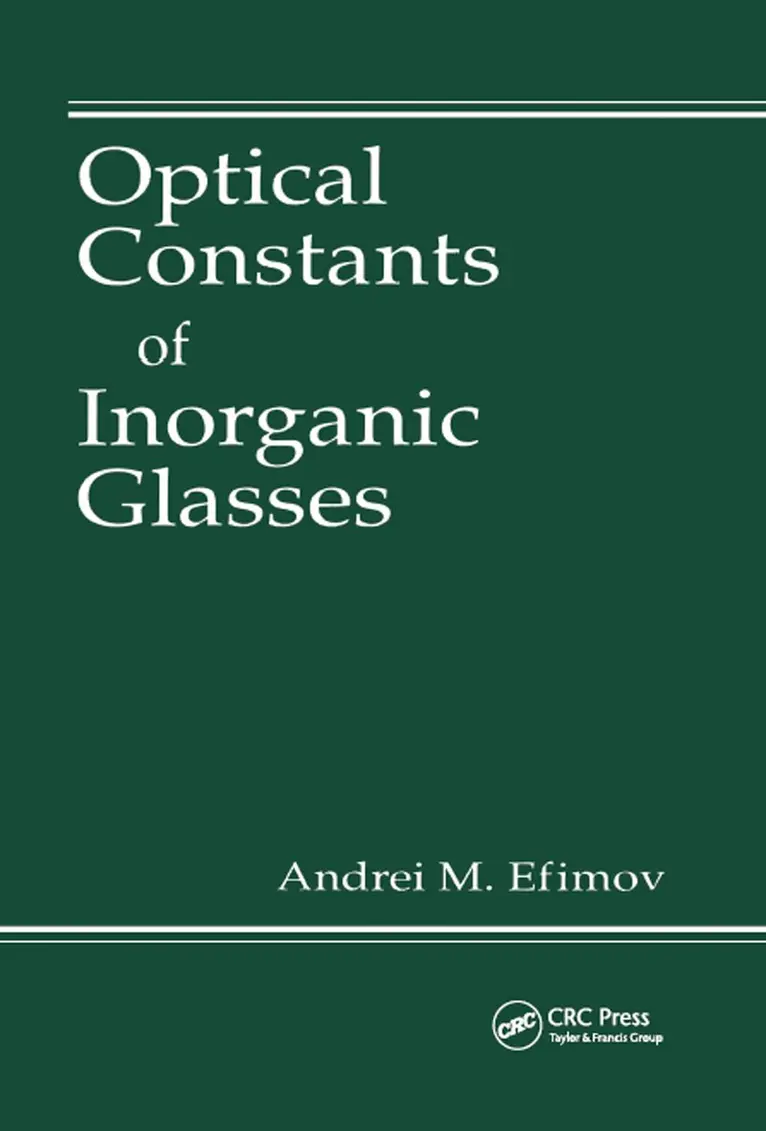 Andrei M. Efimov - Optical Constants of Inorganic Glasses, Inbunden. Tillgänglighet: Tillfälligt slut