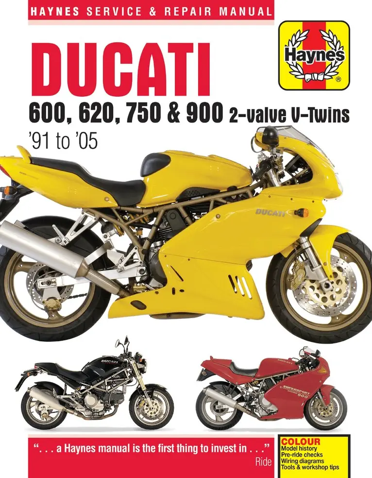 Ducati 600, 620, 750 & 900 2-valve V-Twins (91 - 05) Haynes Repair Manual