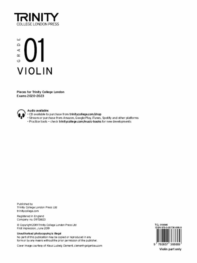 Trinity College London - Trinity College London Violin Exam Pieces From 2020: Grade 1 (part only), Övrigt. Tillgänglighet: Lägg i varukorg