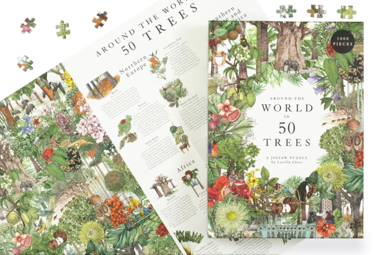 Pussel 1000 bitar Around the World in 50 Trees, Övrigt