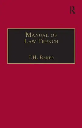 Manual of Law French