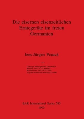 Die eisernen eisenzeitlichen Erntgeräte im freien Germanien