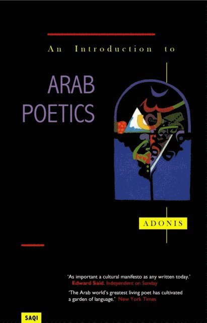 Adonis - Introduction to Arab Poetics, E-bok