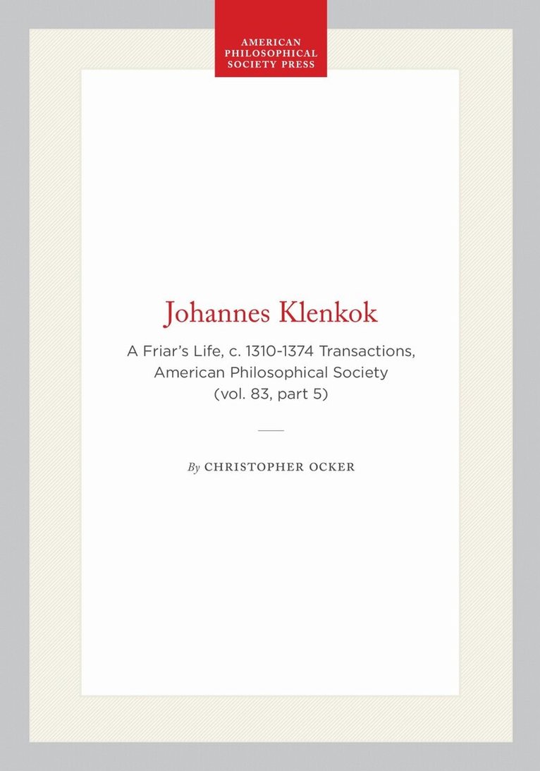 Christopher Ocker - Johannes Klenkok, Häftad. Tillgänglighet: Tillfälligt slut