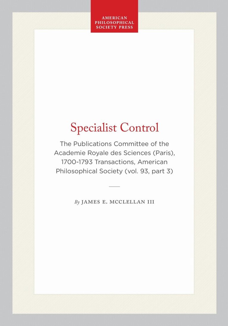 James E. McClellan III - Specialist Control, Häftad. Tillgänglighet: Lägg i varukorg