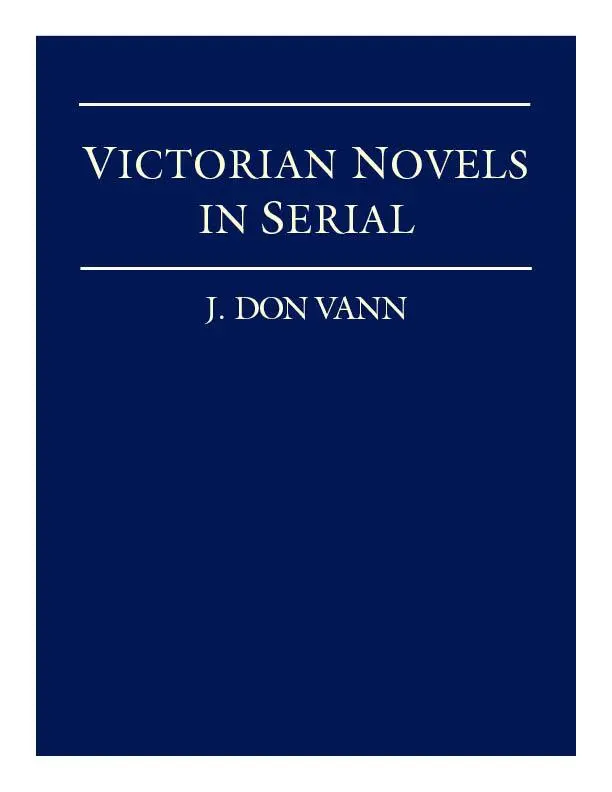 Don J. Vann - Victorian Novels in Serial, Inbunden. Tillgänglighet: Lägg i varukorg
