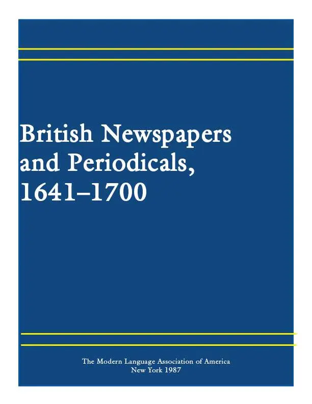 Carolyn W. Nelson, Matthew Seccombe - British Newspapers and Periodicals, 1641–1700, Inbunden. Tillgänglighet: Lägg i varukorg