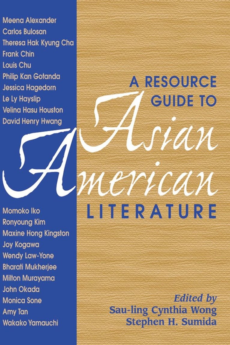 Sau-ling Cynthia Wong, Stephen H. Sumida - Resource Guide to Asian American Literature, Häftad. Tillgänglighet: Tillfälligt slut