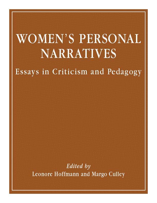 Leonore Hoffman, Margo Culley - Women's Personal Narratives, Inbunden. Tillgänglighet: Tillfälligt slut