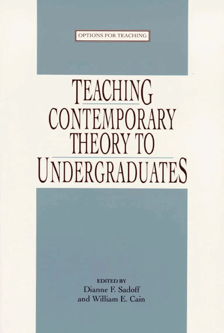 Dianne F. Sadoff - Teaching Contemporary Theory to Undgraduates, Häftad. Tillgänglighet: Lägg i varukorg