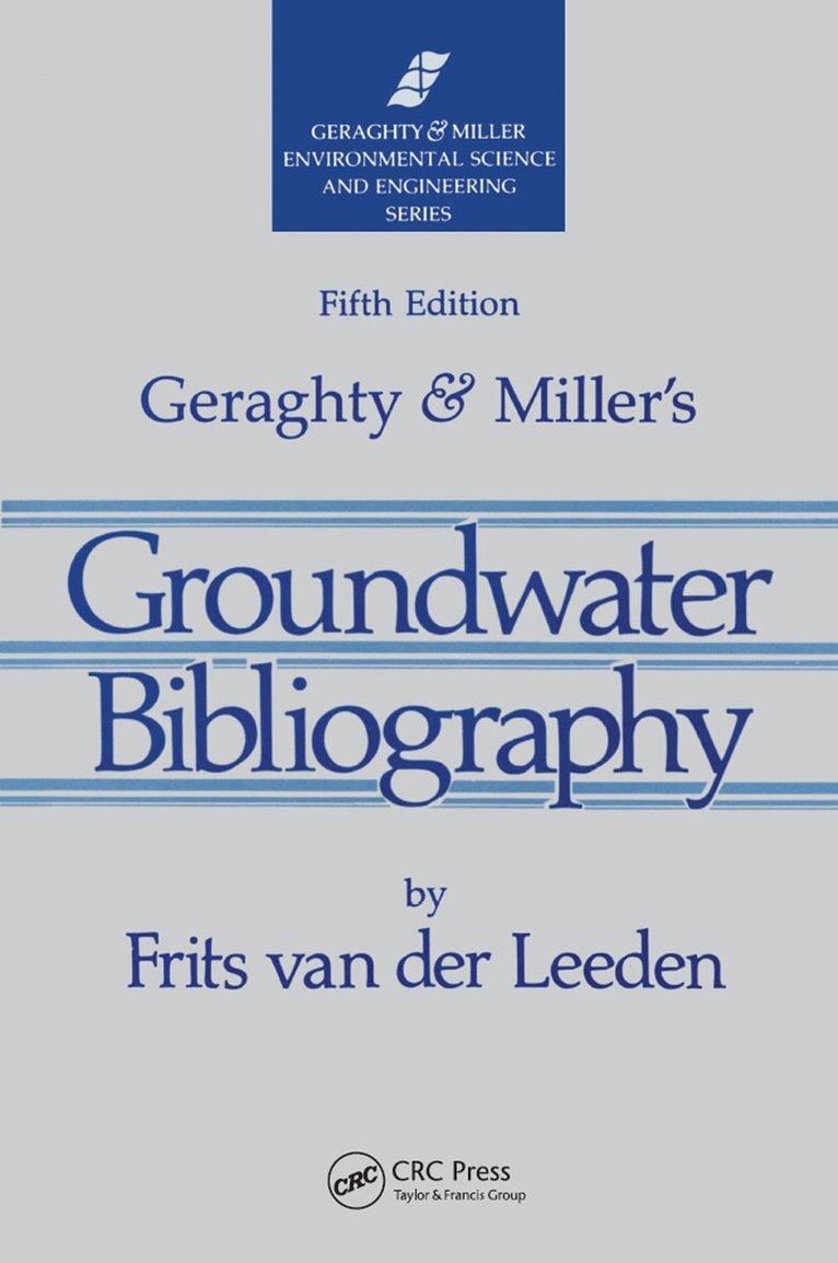 Frits van der Leeden - Geraghty & Miller's Groundwater Bibliography, Fifth Edition, Häftad