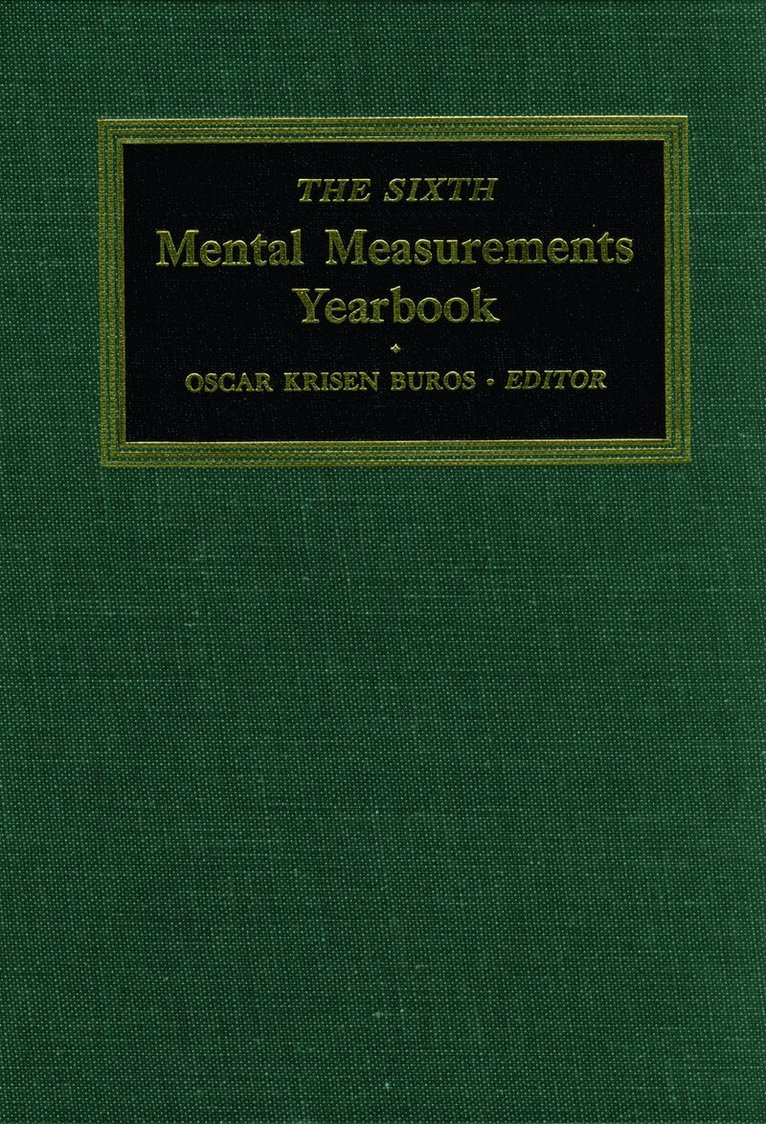 Buros Center, Oscar Krisen Buros - Sixth Mental Measurements Yearbook, Inbunden. Tillgänglighet: Tillfälligt slut