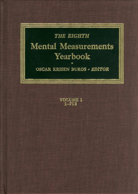 Buros Center, Oscar Krisen Buros - Eighth Mental Measurements Yearbook (2 Volumes), Inbunden. Tillgänglighet: Tillfälligt slut
