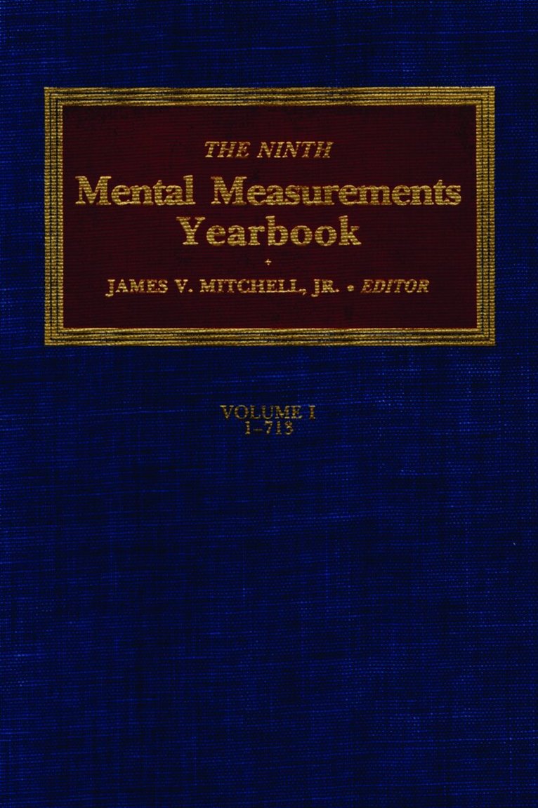 Buros Center, James V. Mitchell Jr. - Ninth Mental Measurements Yearbook, Inbunden. Tillgänglighet: Tillfälligt slut