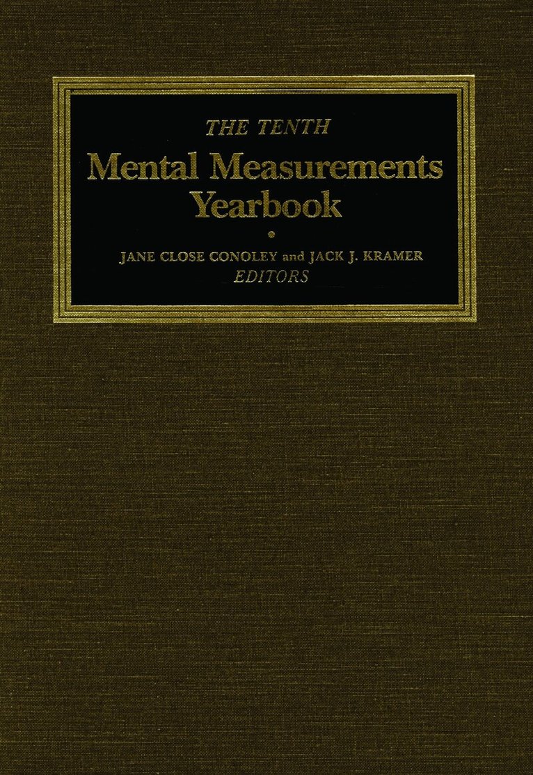 Buros Center, Jane Close Conoley, Jack J. Kramer - Tenth Mental Measurements Yearbook, Inbunden. Tillgänglighet: Tillfälligt slut