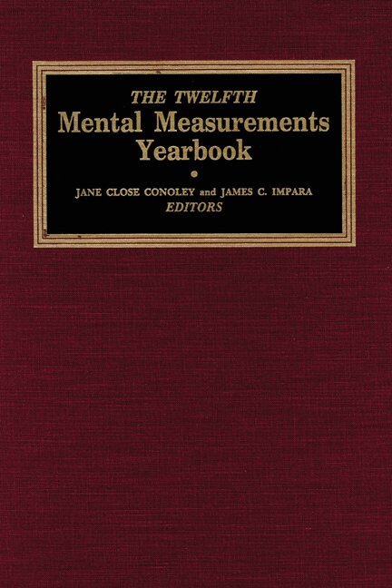 Buros Center, Jane Close Conoley, James C. Impara - Twelfth Mental Measurements Yearbook, Inbunden. Tillgänglighet: Tillfälligt slut