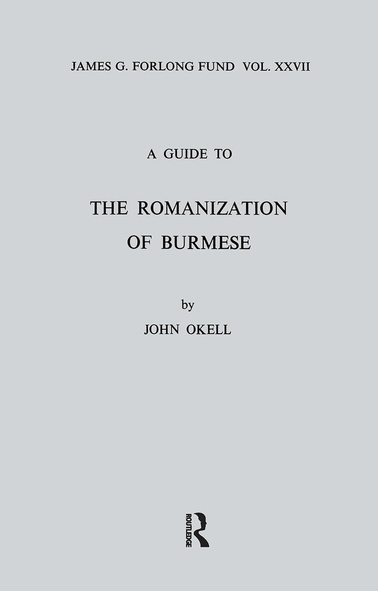 John Okell - Guide to the Romanization of Burmese, Häftad. Tillgänglighet: Lägg i varukorg