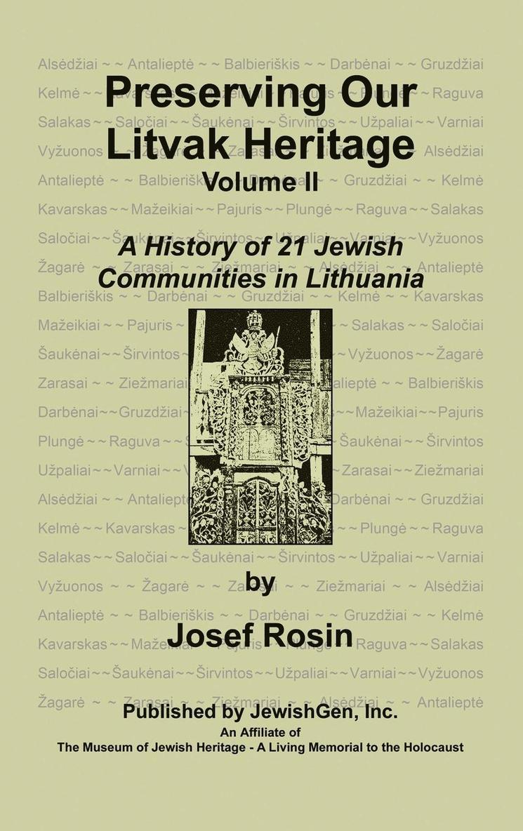 Josef Rosin, Don Loon, Joel Alpert - Preserving Our Litvak Heritage- Volume II, Inbunden