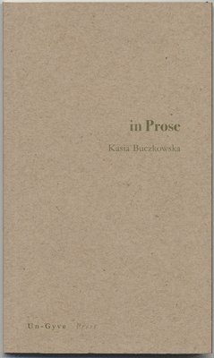 Kasia Buczkowska - In Prose, Häftad