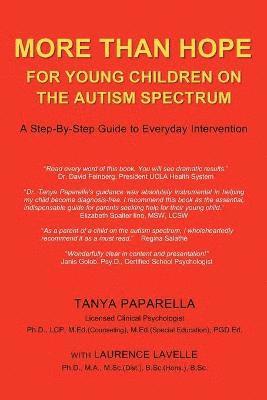 Tanya Paparella, Laurence Lavelle - More Than Hope: For Young Children on the Autism Spectrum, Häftad