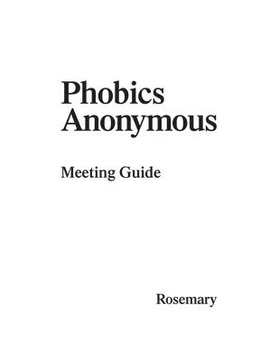 Rosemary Hartman - Phobics Anonymous, Häftad