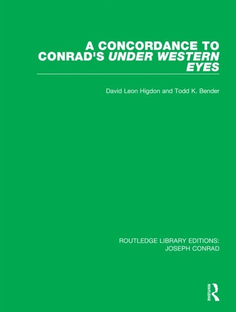 Todd K. Bender, David Leon Higdon - Concordance to Conrad's Under Western Eyes, E-bok