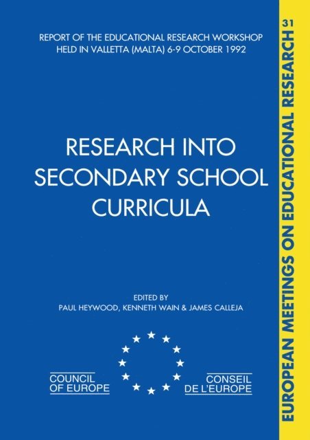 J. Calleja, K. Wain, P. Heywood - Research into Secondary School Curricula, E-bok