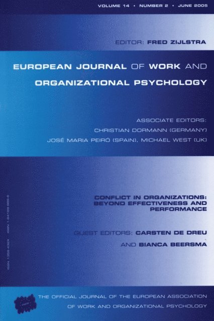 Fred Zijlstra - Conflict in Organizations: Beyond Effectiveness and Performance, E-bok