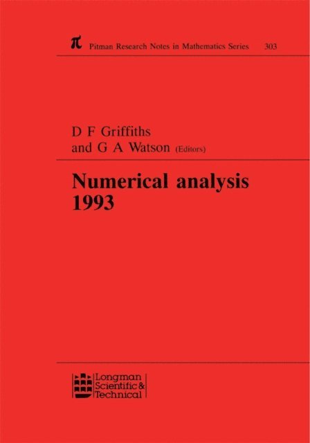G.A. Watson, D.F. Griffiths - Numerical Analysis 1993, E-bok