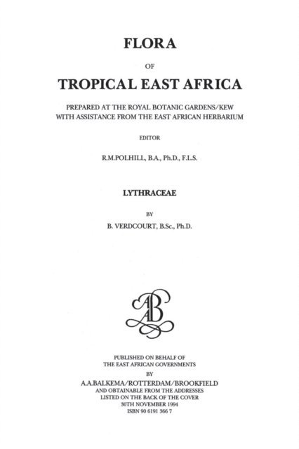 B. Verdcourt - Flora of Tropical East Africa - Lythraceae (1994), E-bok
