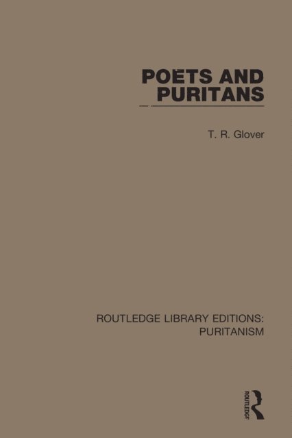 T. R. Glover - Poets and Puritans, E-bok