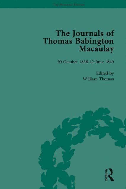 William Thomas - Journals of Thomas Babington Macaulay Vol 1, E-bok