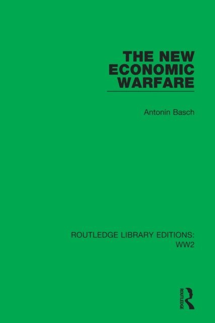 Antonin Basch - New Economic Warfare, E-bok