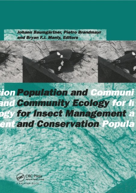 Bryan F.J. Manly, Pietro Brandmayr, Johann Baumgartner - Population and Community Ecology for Insect Management and Conservation, E-bok