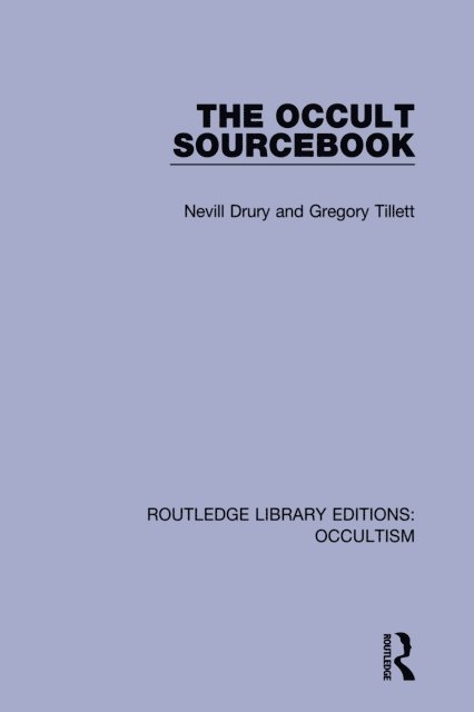 Gregory Tillett, Nevill Drury - Occult Sourcebook, E-bok