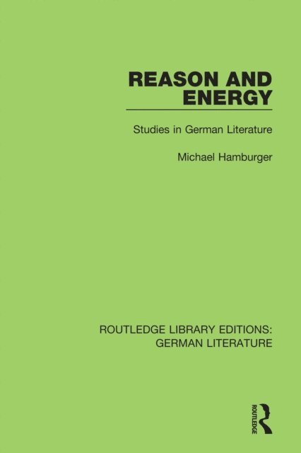 Michael Hamburger - Reason and Energy, E-bok