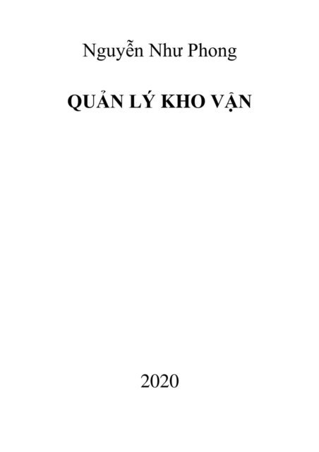 Phong Nguyen Nhu - Quan Ly Kho Van, E-bok