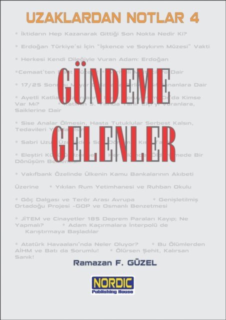 Ramazan F. Guzel - Uzaklardan Notlar 4: Gundeme Gelenler, E-bok