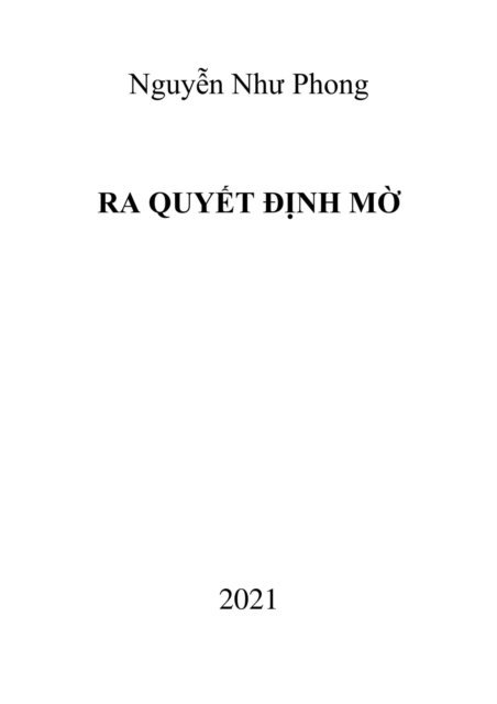 Phong Nguyen Nhu - Ra quyet dinh mo, E-bok