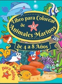 Libro para colorear de animales marinos para ninos