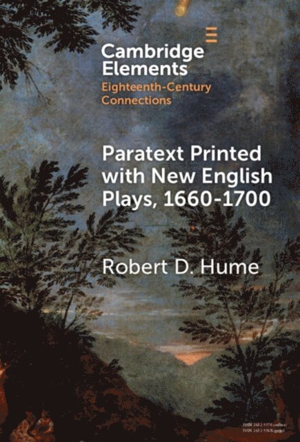 Robert D. Hume - Paratext Printed with New English Plays, 1660-1700, E-bok